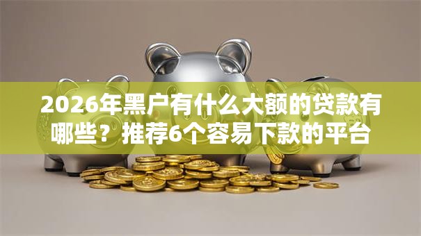 2026年黑户有什么大额的贷款有哪些？推荐6个容易下款的平台