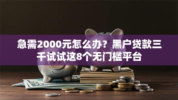 急需2000元怎么办？黑户贷款三千试试这8个无门槛平台