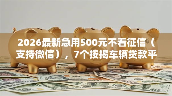 2026最新急用500元不看征信（支持微信），7个按揭车辆贷款平台无私分享