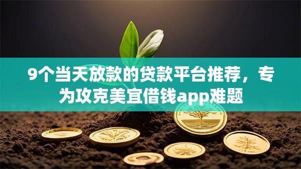 9个当天放款的贷款平台推荐，专为攻克美宜借钱app难题