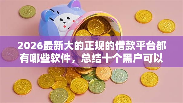 2026最新大的正规的借款平台都有哪些软件，总结十个黑户可以做大额贷款软件！