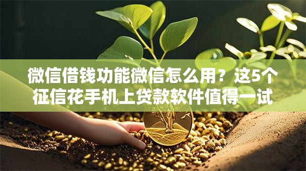 微信借钱功能微信怎么用？这5个征信花手机上贷款软件值得一试