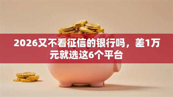 2026又不看征信的银行吗，差1万元就选这6个平台