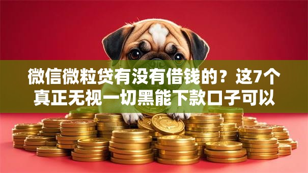微信微粒贷有没有借钱的？这7个真正无视一切黑能下款口子可以试试