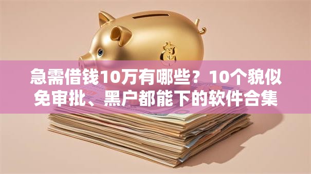 急需借钱10万有哪些？10个貌似免审批、黑户都能下的软件合集
