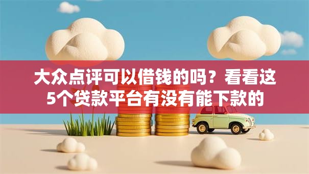 大众点评可以借钱的吗？看看这5个贷款平台有没有能下款的