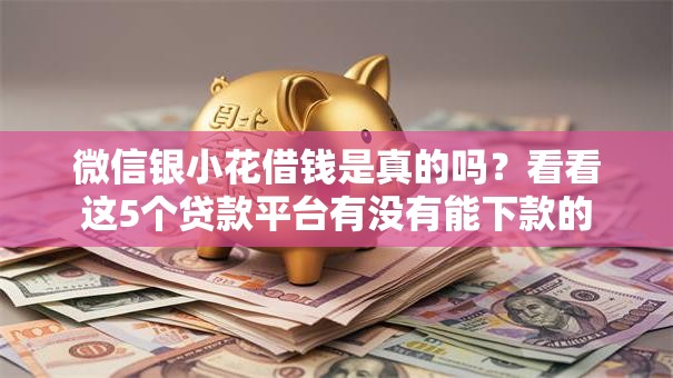 微信银小花借钱是真的吗？看看这5个贷款平台有没有能下款的