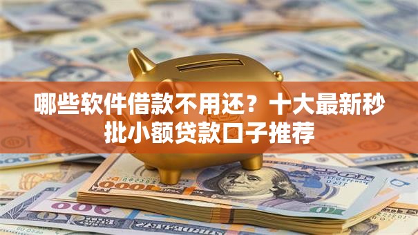 哪些软件借款不用还？十大最新秒批小额贷款口子推荐