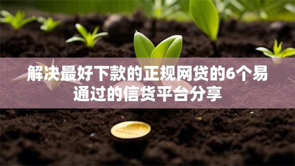 解决最好下款的正规网贷的6个易通过的信货平台分享