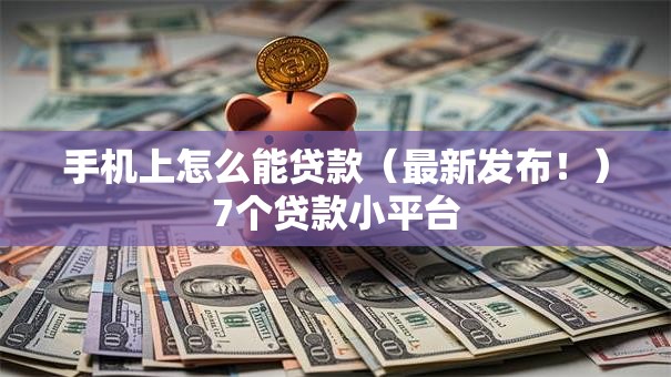 手机上怎么能贷款（最新发布！）7个贷款小平台