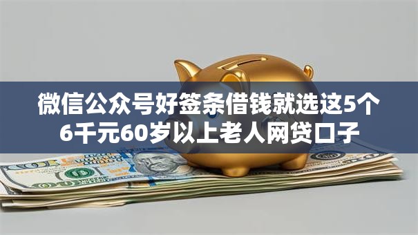 微信公众号好签条借钱就选这5个6千元60岁以上老人网贷口子