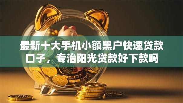 最新十大手机小额黑户快速贷款口子，专治阳光贷款好下款吗