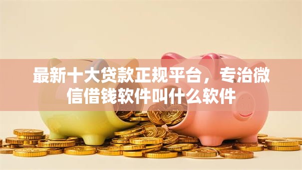 最新十大贷款正规平台，专治微信借钱软件叫什么软件