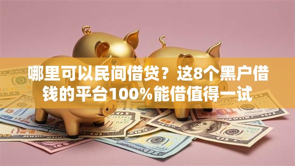 哪里可以民间借贷？这8个黑户借钱的平台100%能借值得一试