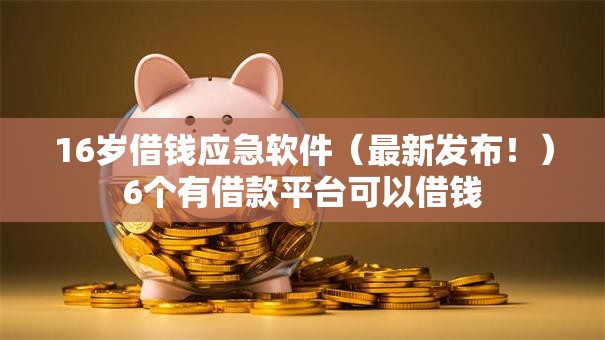 16岁借钱应急软件（最新发布！）6个有借款平台可以借钱