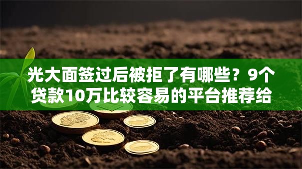 光大面签过后被拒了有哪些？9个贷款10万比较容易的平台推荐给你