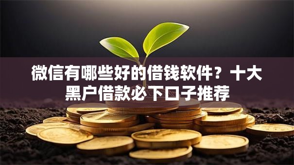 微信有哪些好的借钱软件?十大黑户借款必下口子推荐 微信有哪些好的借钱软件?十大黑户借款必下口子推荐