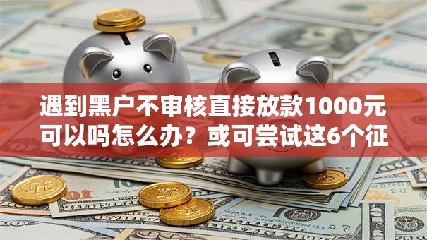 遇到黑户不审核直接放款1000元可以吗怎么办？或可尝试这6个征信花还能下款的平台