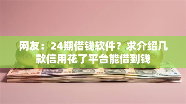 网友：24期借钱软件？求介绍几款信用花了平台能借到钱