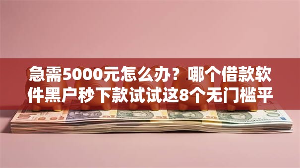 急需5000元怎么办？哪个借款软件黑户秒下款试试这8个无门槛平台