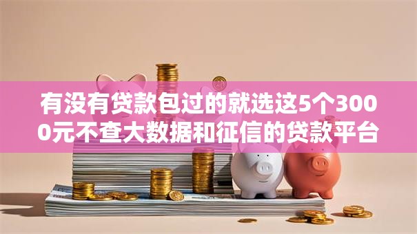 有没有贷款包过的就选这5个3000元不查大数据和征信的贷款平台