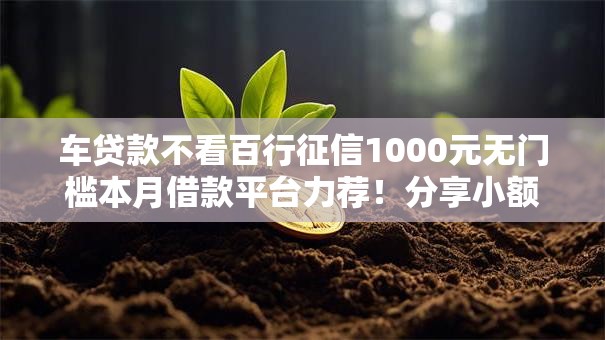 车贷款不看百行征信1000元无门槛本月借款平台力荐！分享小额网贷口子1000元无门槛借款