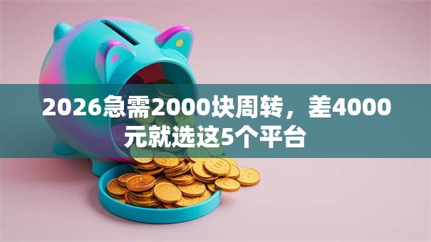 2026急需2000块周转,差4000元就选这5个平台 2026急需2000块周转,差4000元就选这5个平台