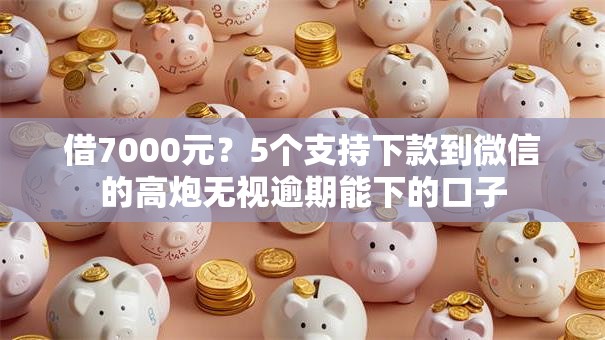 借7000元？5个支持下款到微信的高炮无视逾期能下的口子