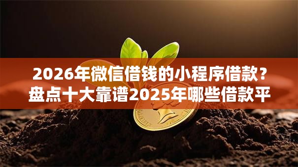 2026年微信借钱的小程序借款？盘点十大靠谱2025年哪些借款平台不查征信大数据