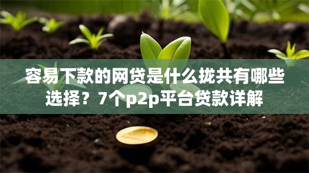 容易下款的网贷是什么拢共有哪些选择？7个p2p平台贷款详解