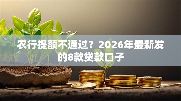 农行提额不通过？2026年最新发的8款贷款口子