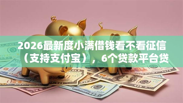 2026最新度小满借钱看不看征信（支持支付宝），6个贷款平台贷款无私分享
