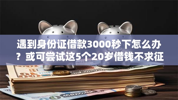 遇到身份证借款3000秒下怎么办？或可尝试这5个20岁借钱不求征信速借软件