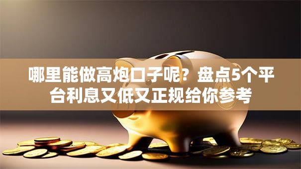 哪里能做高炮口子呢？盘点5个平台利息又低又正规给你参考