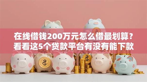 在线借钱200万元怎么借最划算？看看这5个贷款平台有没有能下款的