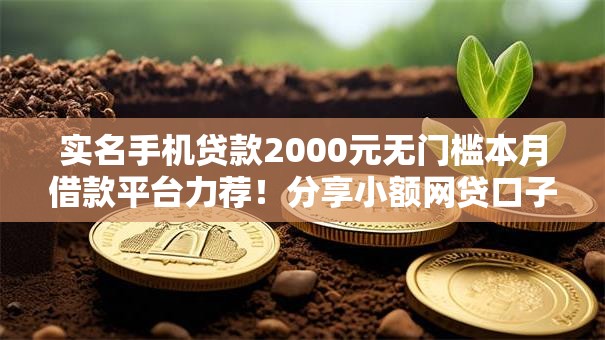 实名手机贷款2000元无门槛本月借款平台力荐！分享小额网贷口子2000元无门槛借款