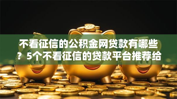不看征信的公积金网贷款有哪些?5个不看征信的贷款平台推荐给你 不看征信的公积金网贷款有哪些?5个不看征信的贷款平台推荐给你
