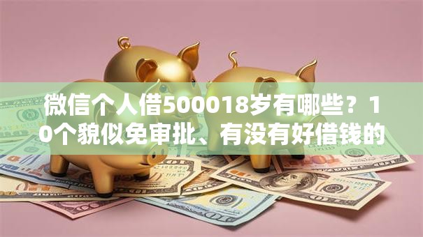 微信个人借500018岁有哪些？10个貌似免审批、有没有好借钱的平台合集