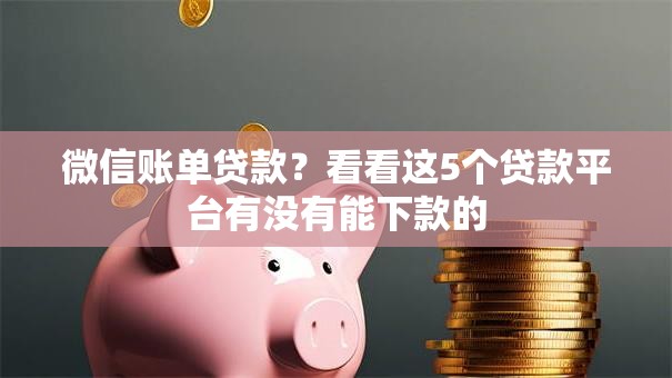 微信账单贷款？看看这5个贷款平台有没有能下款的