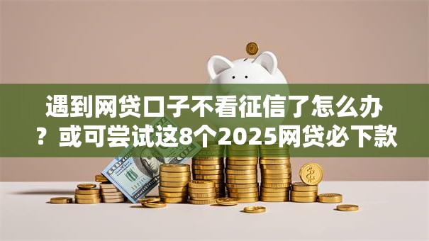 遇到网贷口子不看征信了怎么办？或可尝试这8个2025网贷必下款口子
