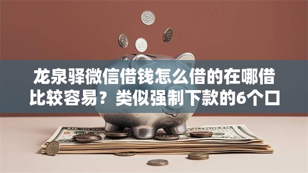 龙泉驿微信借钱怎么借的在哪借比较容易？类似强制下款的6个口子参考