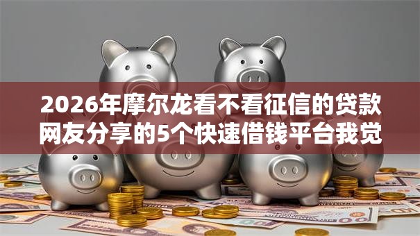2026年摩尔龙看不看征信的贷款网友分享的5个快速借钱平台我觉得不错！