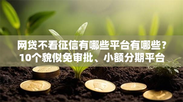 网贷不看征信有哪些平台有哪些？10个貌似免审批、小额分期平台合集
