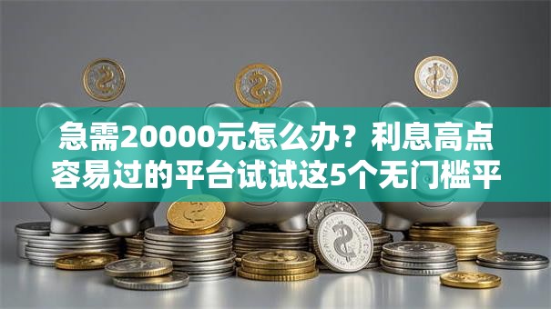 急需20000元怎么办？利息高点容易过的平台试试这5个无门槛平台