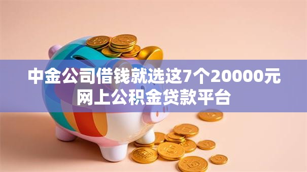 中金公司借钱就选这7个20000元网上公积金贷款平台