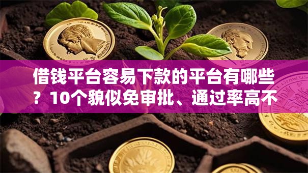 借钱平台容易下款的平台有哪些？10个貌似免审批、通过率高不看征信的贷款平台合集