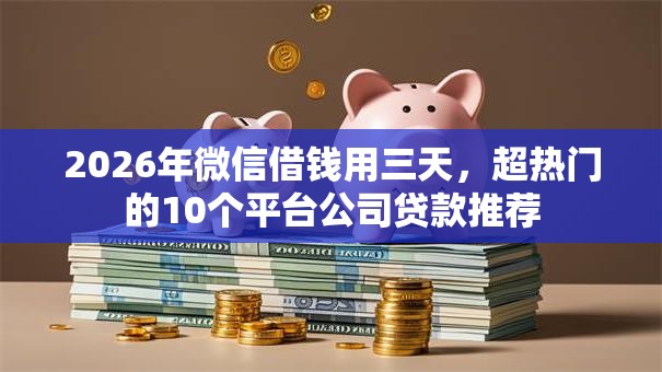 2026年微信借钱用三天，超热门的10个平台公司贷款推荐