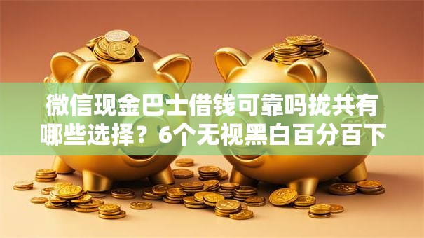 微信现金巴士借钱可靠吗拢共有哪些选择？6个无视黑白百分百下款的借款软件详解