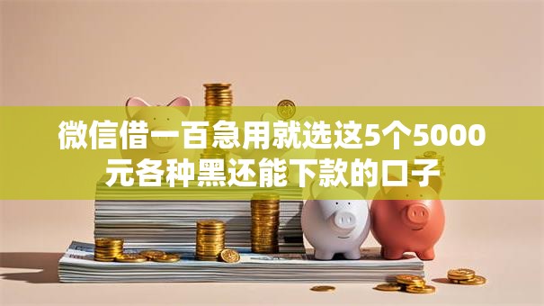 微信借一百急用就选这5个5000元各种黑还能下款的口子 微信借一百急用就选这5个5000元各种黑还能下款的口子