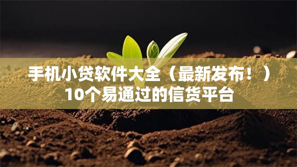 手机小贷软件大全（最新发布！）10个易通过的信货平台